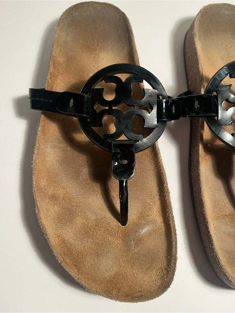 TORY BURCH  🎩🎩Black Miller Logo Thong ( BIRKENSTOCK STYLE) size 8